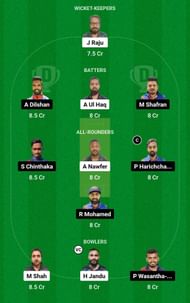 Dream11 Team for Al Hajery vs Ceylinco Express CC - KCC T10 Elite League 2023.